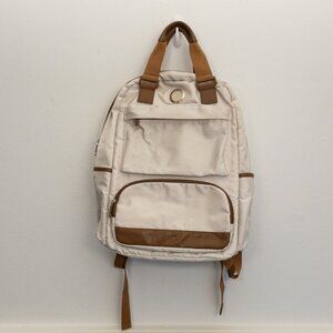 Delsey Paris Beige Backpack with Tan Accents Travel Laptop School Bag